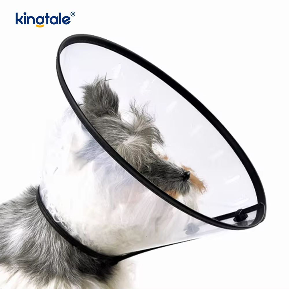 Kingtale verstelbare zachte huisdierherstelhalsband voor honden katten Duurzaam massief plastic Gepersonaliseerde beschermende plastic kegel