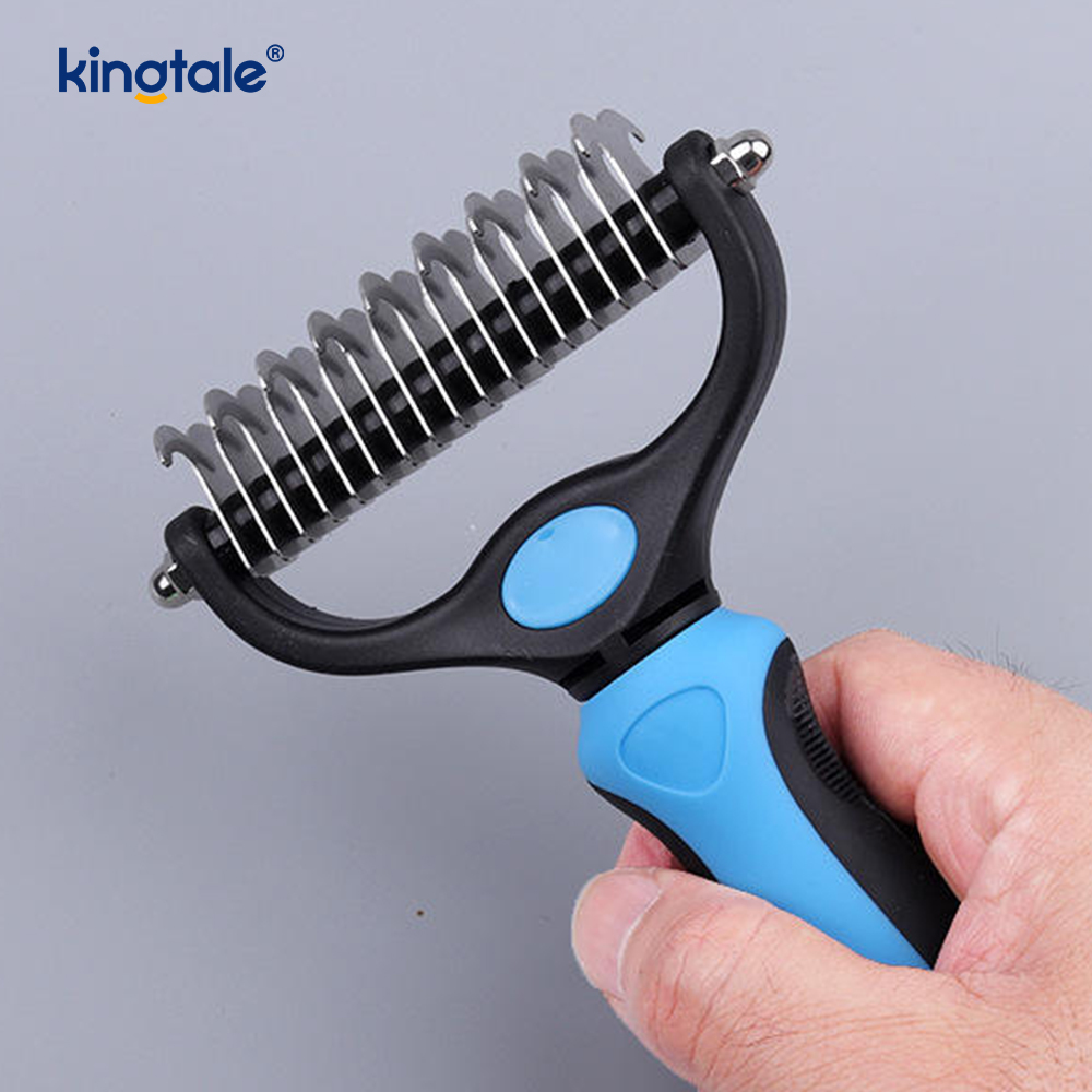 Pet Grooming Hark Dubbelzijdig Deshedding Dematting Tool, Ondervachthark voor honden en katten