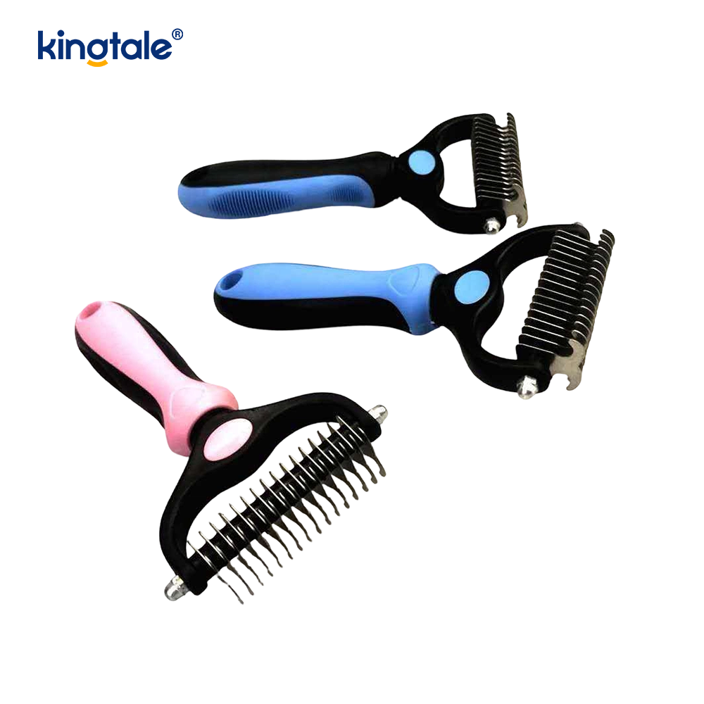 Pet Grooming Hark Dubbelzijdig Deshedding Dematting Tool, Ondervachthark voor honden en katten