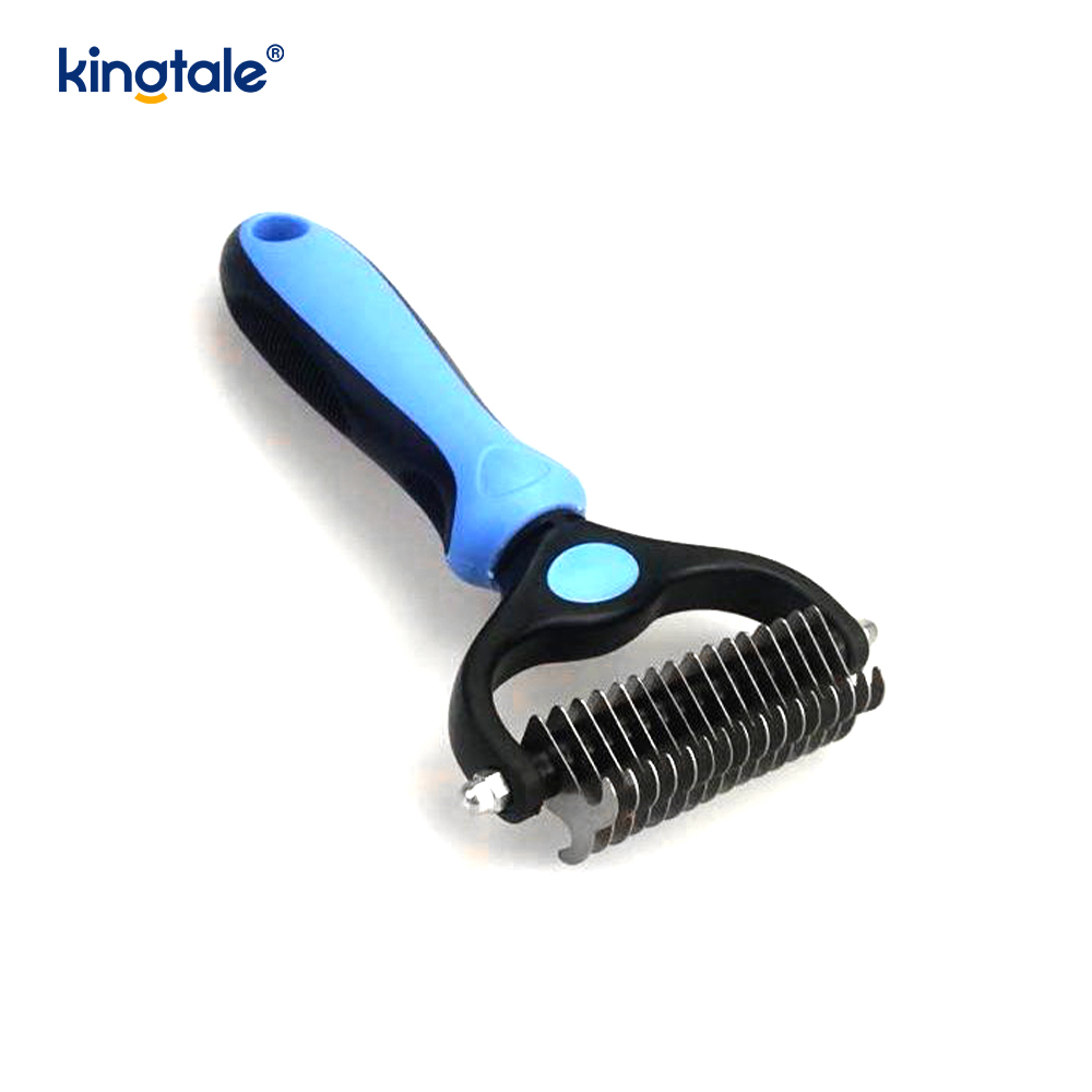 Pet Grooming Hark Dubbelzijdig Deshedding Dematting Tool, Ondervachthark voor honden en katten