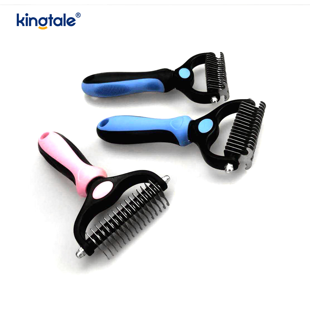 Pet Grooming Hark Dubbelzijdig Deshedding Dematting Tool, Ondervachthark voor honden en katten