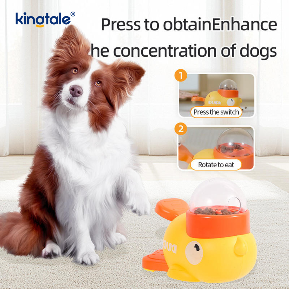 Little Yellow Duck Pet Feeder Interactief hondenspeelgoed Voedselpuzzel Slow Feeder