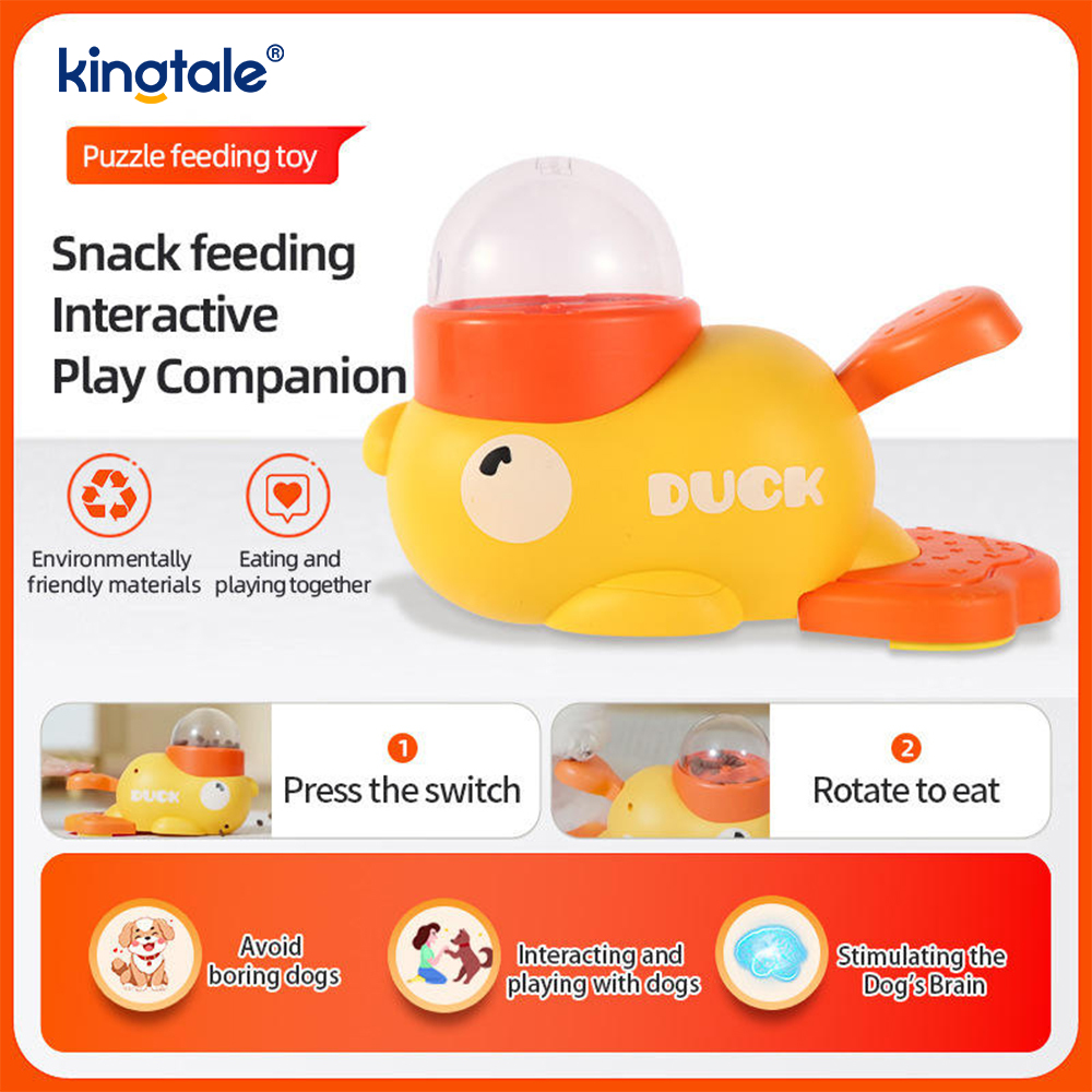 Little Yellow Duck Pet Feeder Interactief hondenspeelgoed Voedselpuzzel Slow Feeder