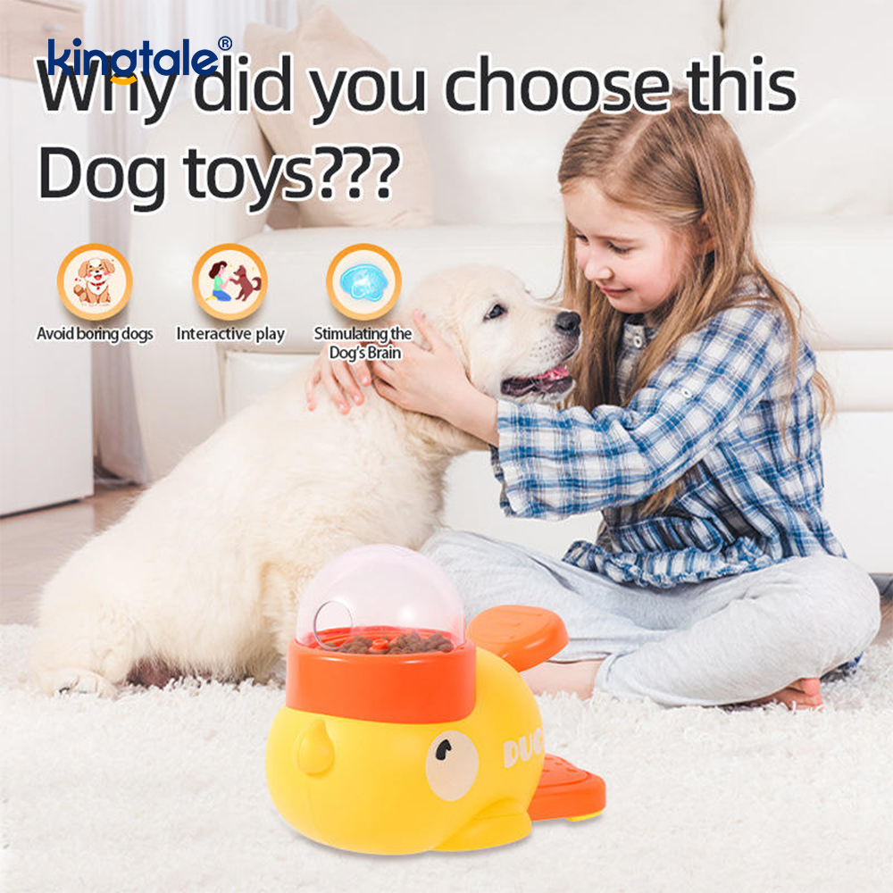 Little Yellow Duck Pet Feeder Interactief hondenspeelgoed Voedselpuzzel Slow Feeder