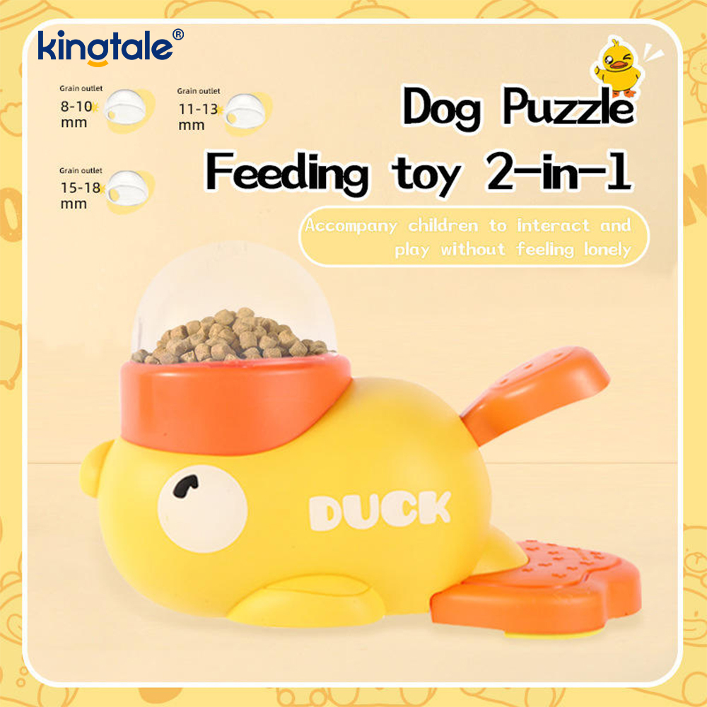 Little Yellow Duck Pet Feeder Interactief hondenspeelgoed Voedselpuzzel Slow Feeder