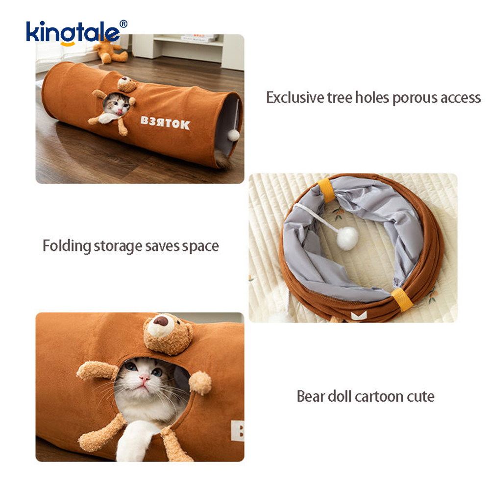 Opvouwbaar kattenspeelgoed Recht Cartoon Cat Tunnel Unny Interactief kattenspeelgoed Cadeau voor kat
