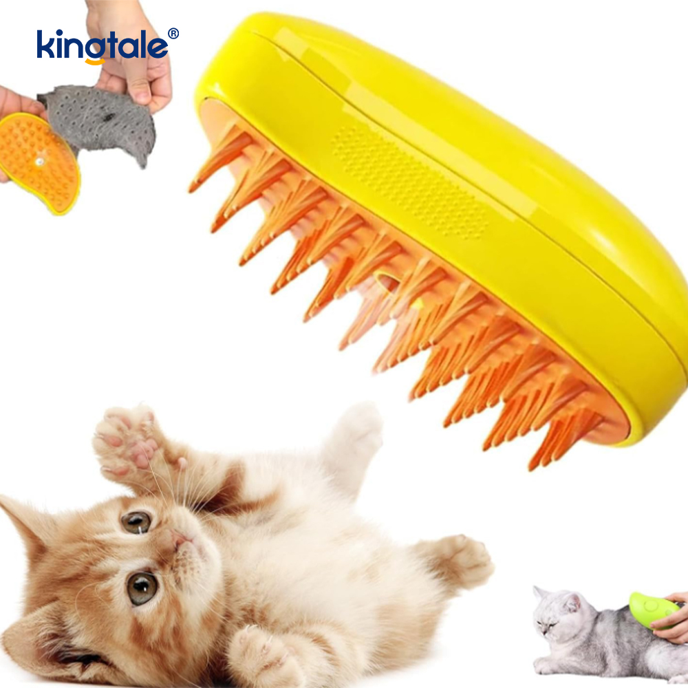 Cat Steam Brush 3 in 1 Steamy Pet Brush Siliconen Massage Hondenhaarverwijderaar Kam
