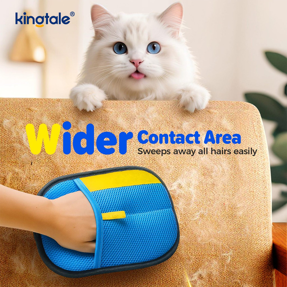 Handschoen voor het verwijderen van huisdierenhaar voor katten en honden Nieuw Pro Elektrostatische handschoenen voor het verwijderen van huisdierenhaar met vijf vingers