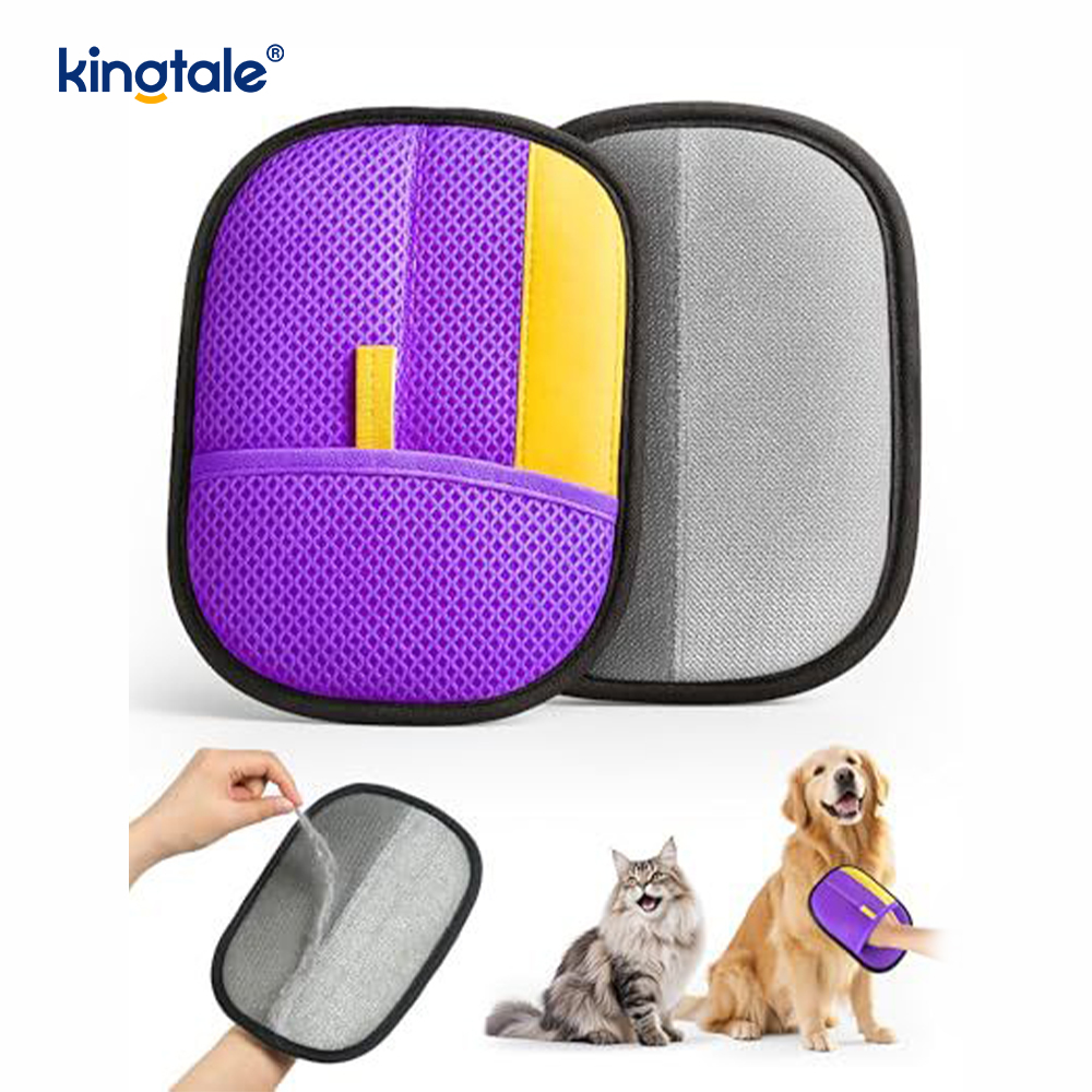 Handschoen voor het verwijderen van huisdierenhaar voor katten en honden Nieuw Pro Elektrostatische handschoenen voor het verwijderen van huisdierenhaar met vijf vingers