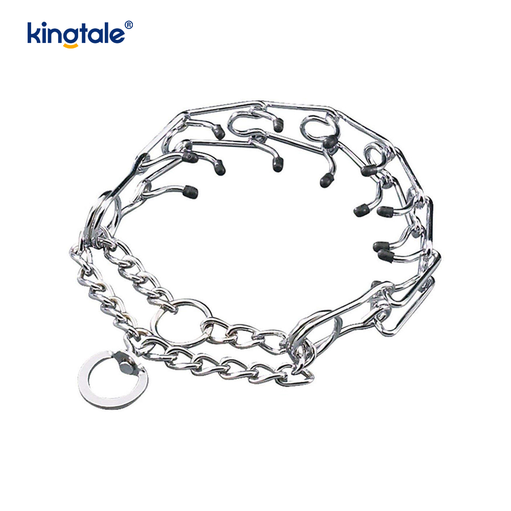 Pet Pinch Choke Halsbanden Koolstofstaal Metalen Prong Hondentrainingshalsband