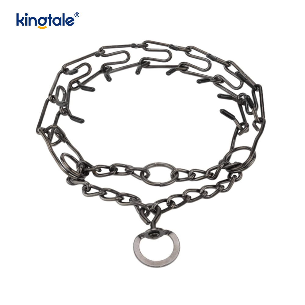 Pet Pinch Choke Halsbanden Koolstofstaal Metalen Prong Hondentrainingshalsband