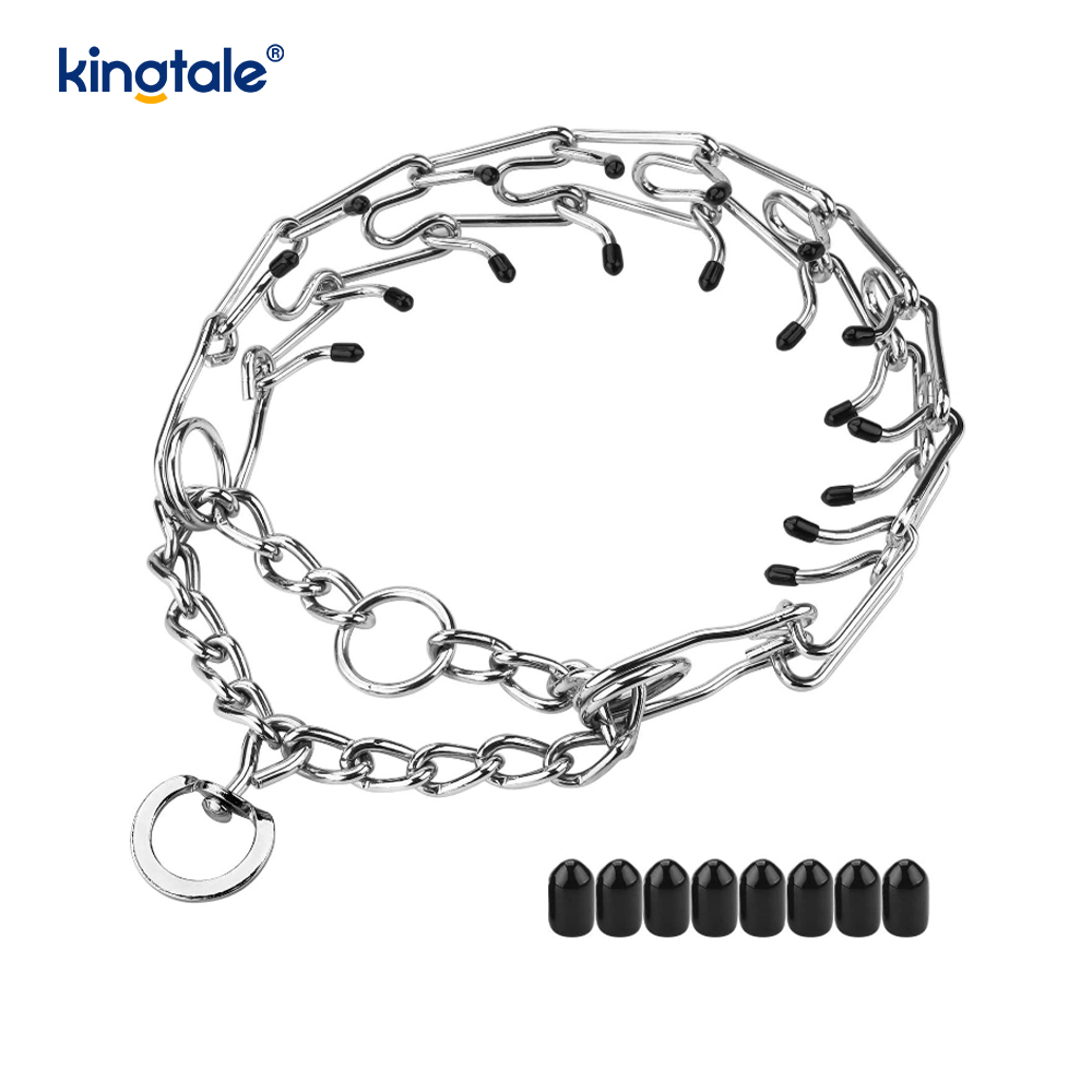 Pet Pinch Choke Halsbanden Koolstofstaal Metalen Prong Hondentrainingshalsband
