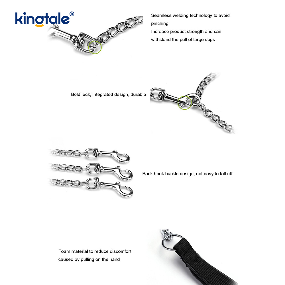 Op maat gemaakte metalen hondenketting met schuimhandvat voor honden