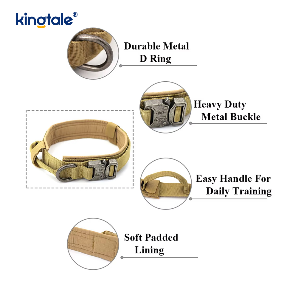 Hondenhalsband met metalen gesp, zware halsband, zwaar uitgevoerd