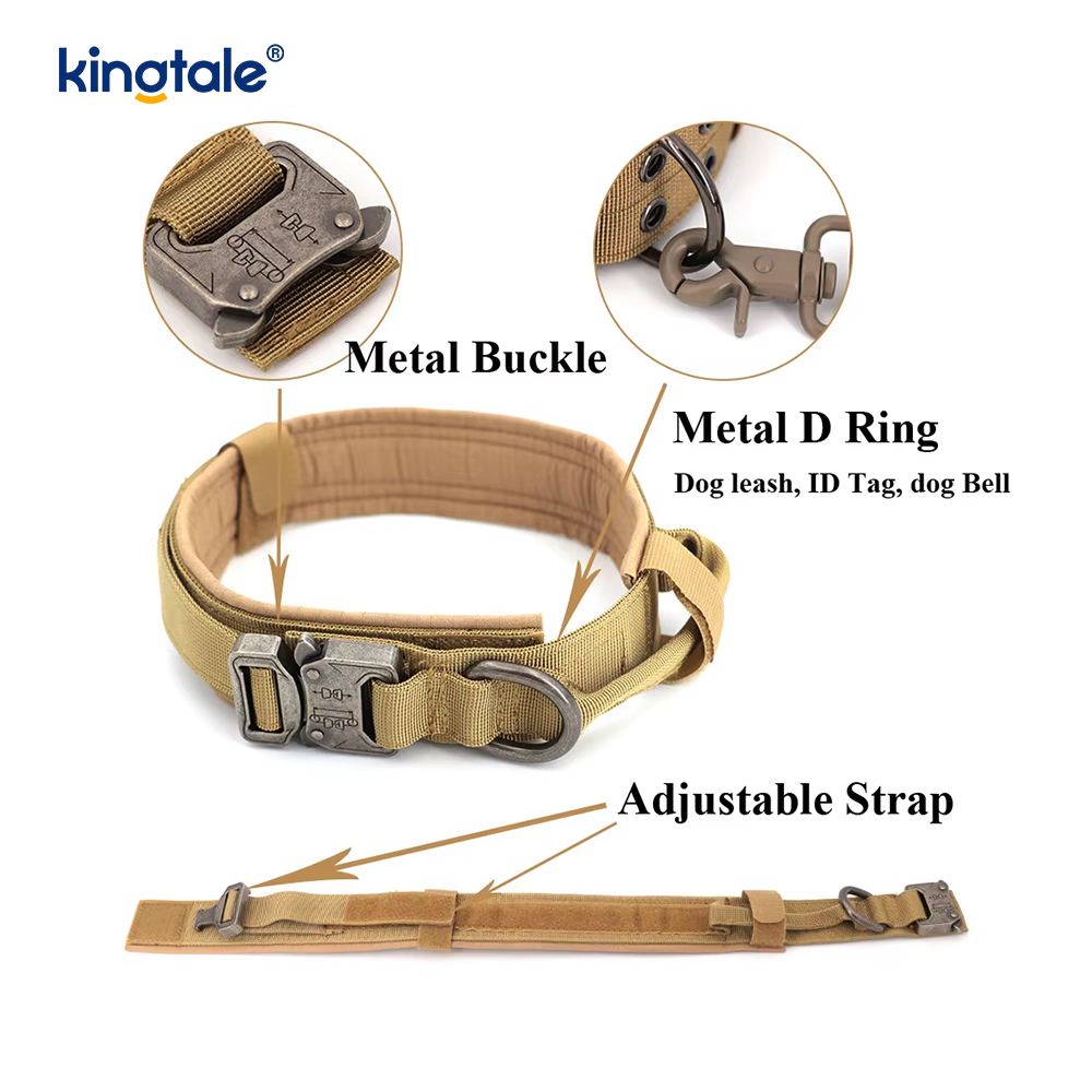 Hondenhalsband met metalen gesp, zware halsband, zwaar uitgevoerd