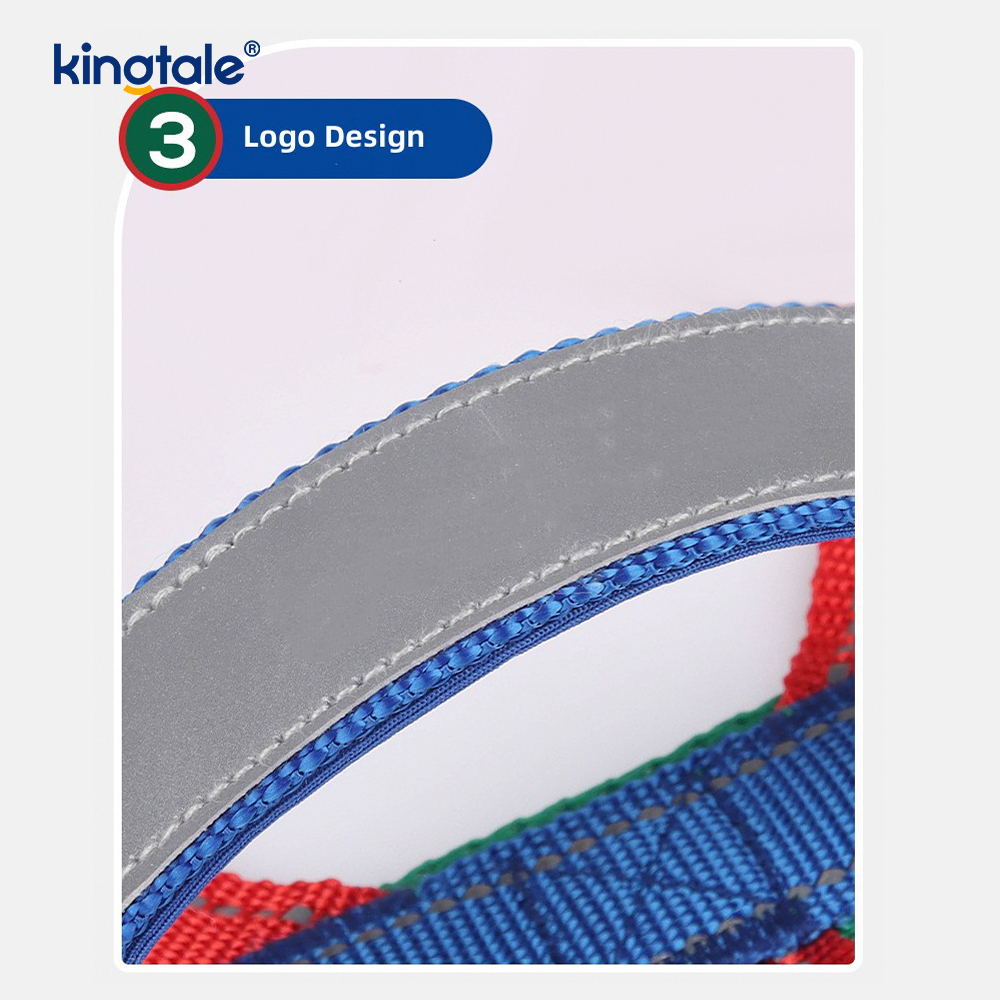 Op maat gemaakte groothandel verstelbare nylon reflecterende hondenharnas, minst ingesteld