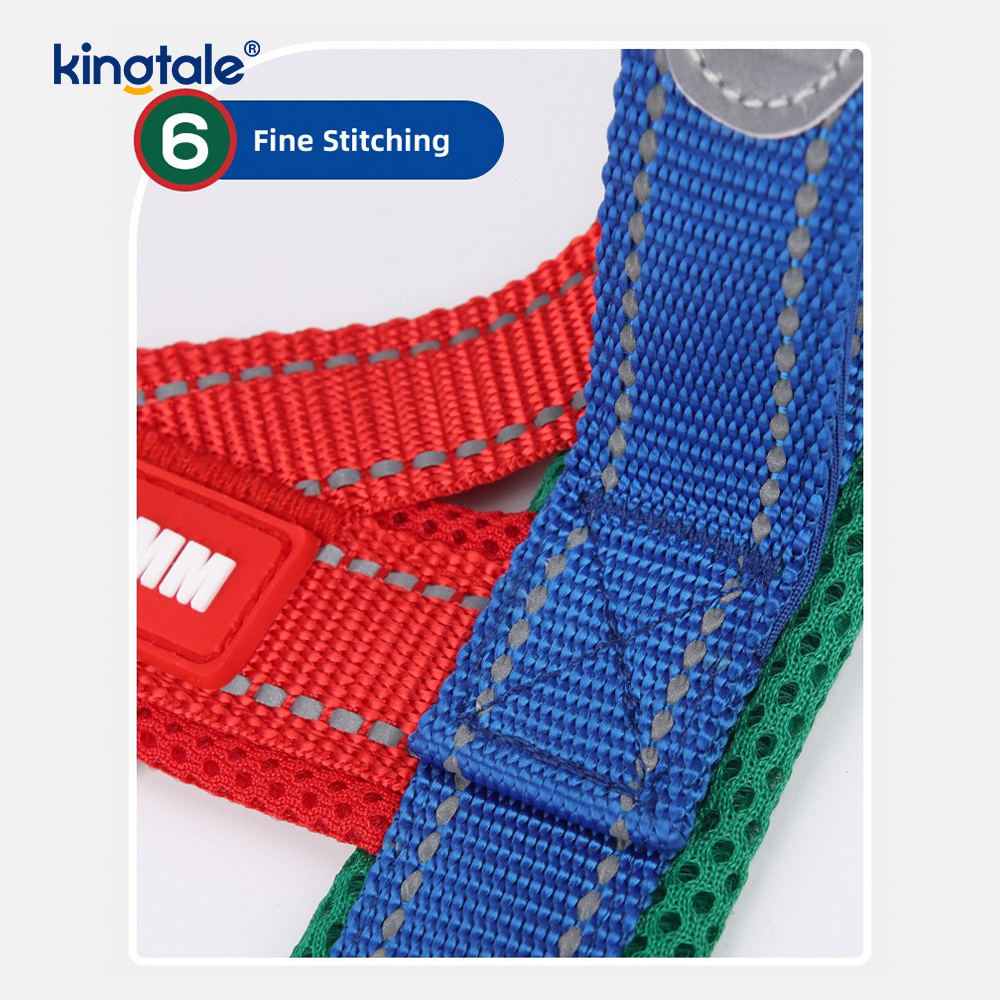Op maat gemaakte groothandel verstelbare nylon reflecterende hondenharnas, minst ingesteld