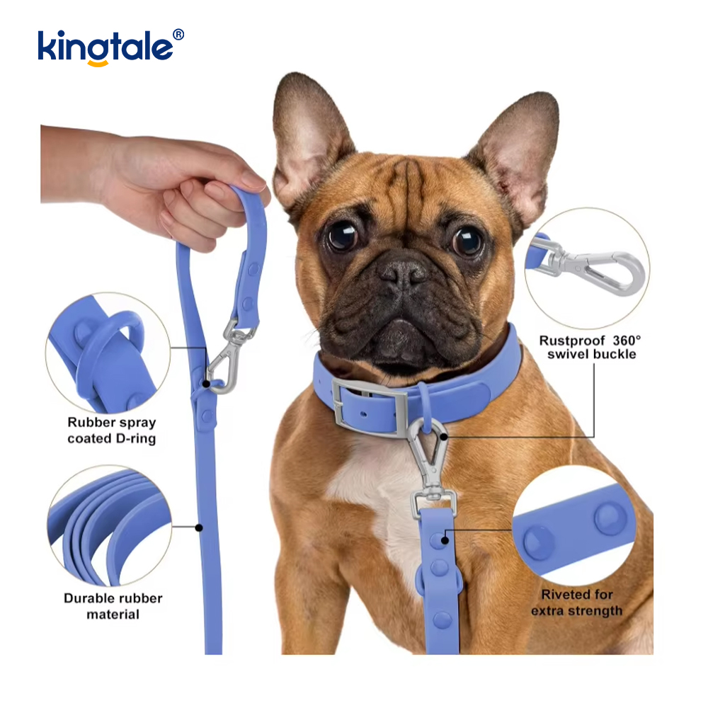 Aangepaste modieuze lichtgewicht waterdichte PVC hondenharnas riem halsband