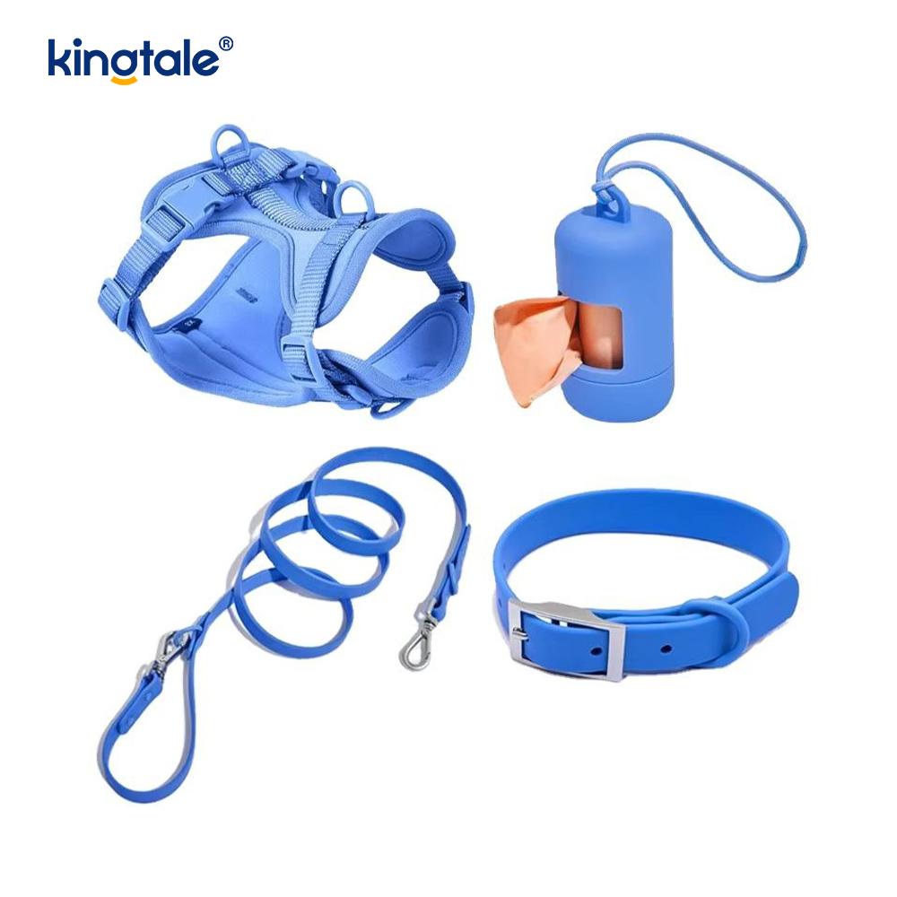 Aangepaste modieuze lichtgewicht waterdichte PVC hondenharnas riem halsband