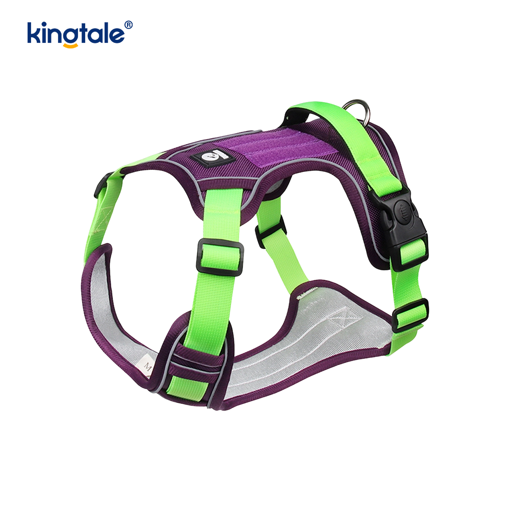 Nylon klinknagel reflecterend verstelbaar ademend sportharnas met hondenriem