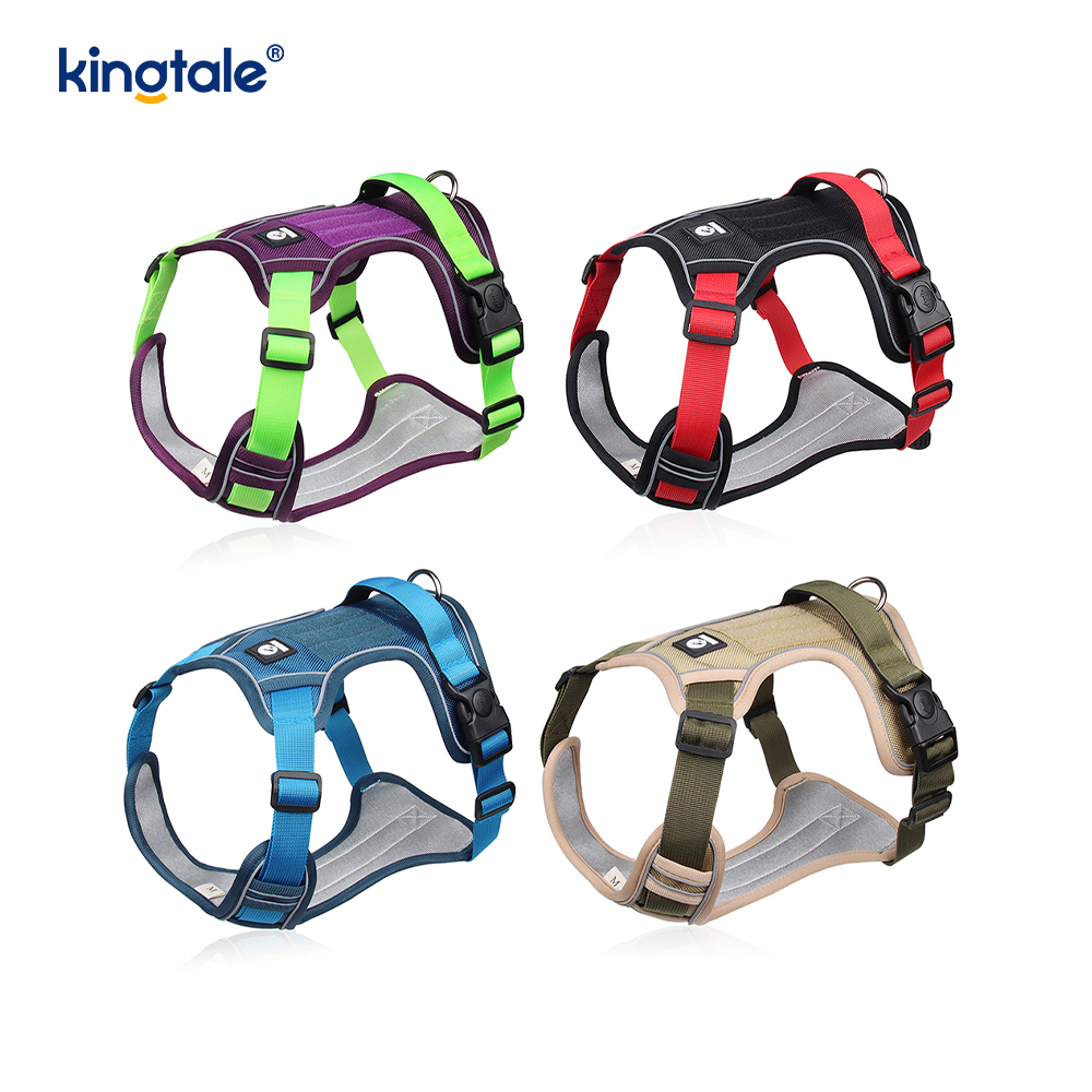 Nylon klinknagel reflecterend verstelbaar ademend sportharnas met hondenriem