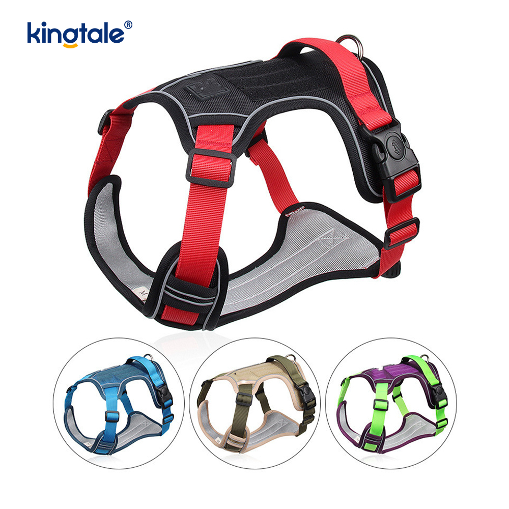 Nylon klinknagel reflecterend verstelbaar ademend sportharnas met hondenriem
