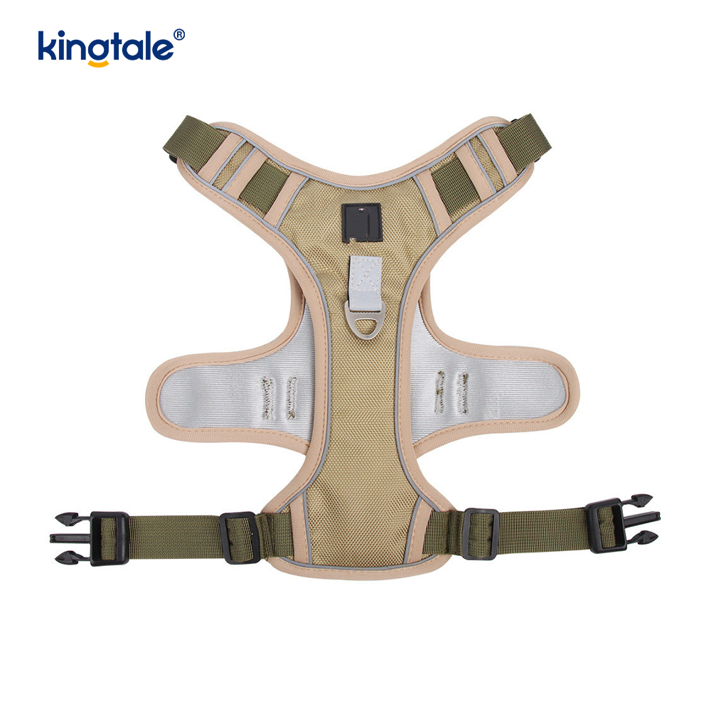 Nylon klinknagel reflecterend verstelbaar ademend sportharnas met hondenriem