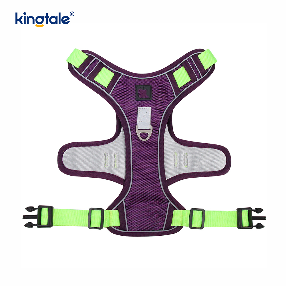 Nylon klinknagel reflecterend verstelbaar ademend sportharnas met hondenriem