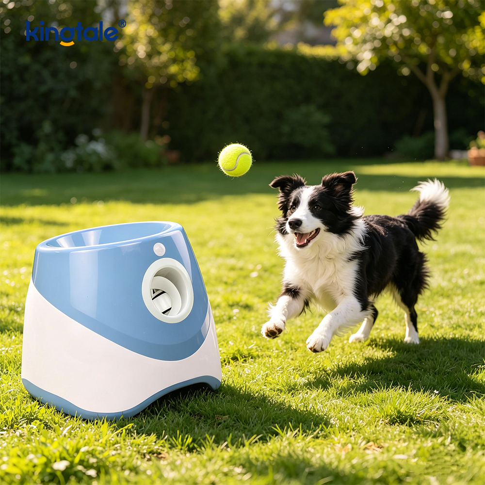 Automatische ballenwerper met 3 mini-tennisballen Hondenspeelgoed voor buiten