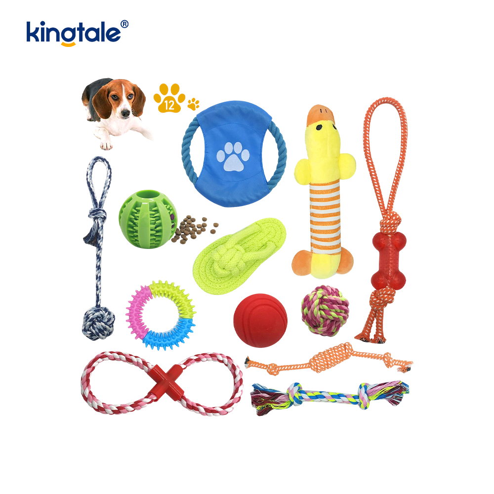 Duurzame puppy-tandjesstokjes, katoenen touwballen, huisdierenspeelgoedset