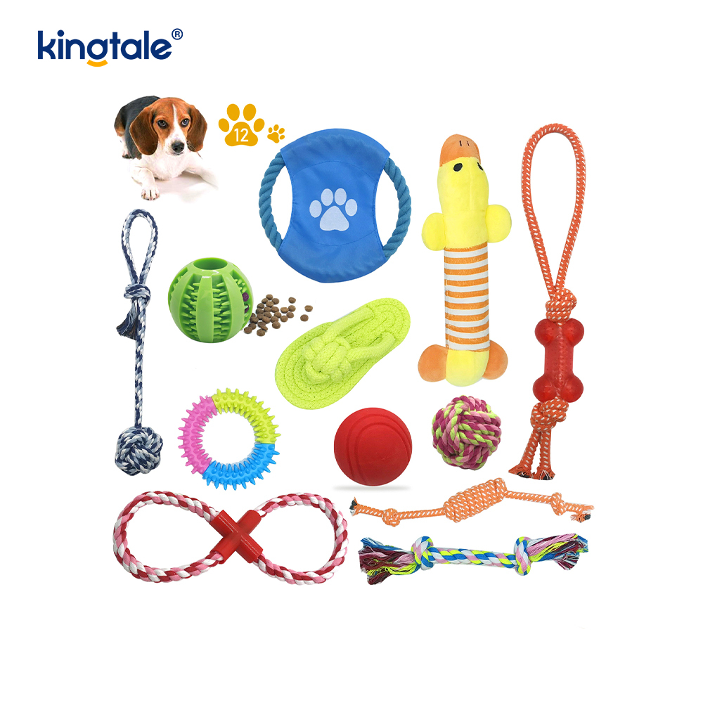Duurzame puppy-tandjesstokjes, katoenen touwballen, huisdierenspeelgoedset