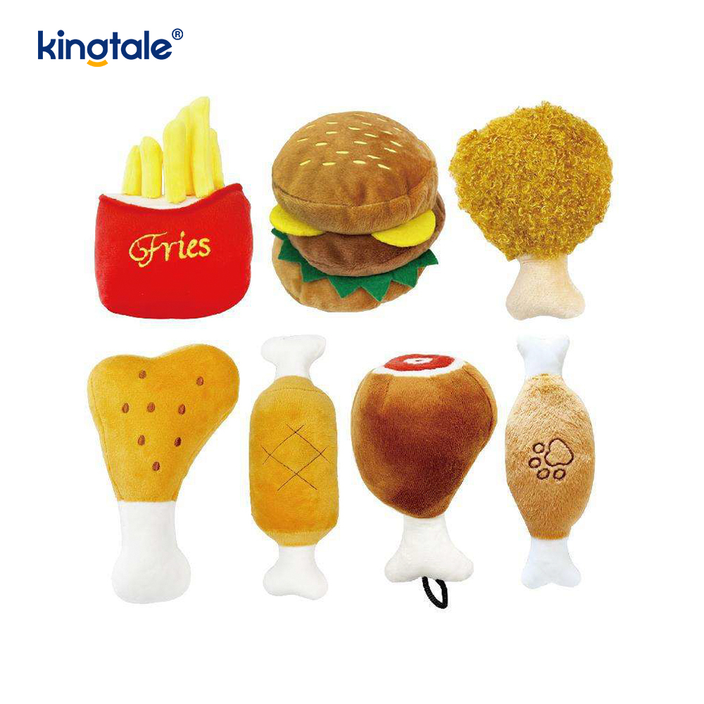 Voedsel Screaming Toy Hamburger, frietjes, kippenpoot voor kat en hond