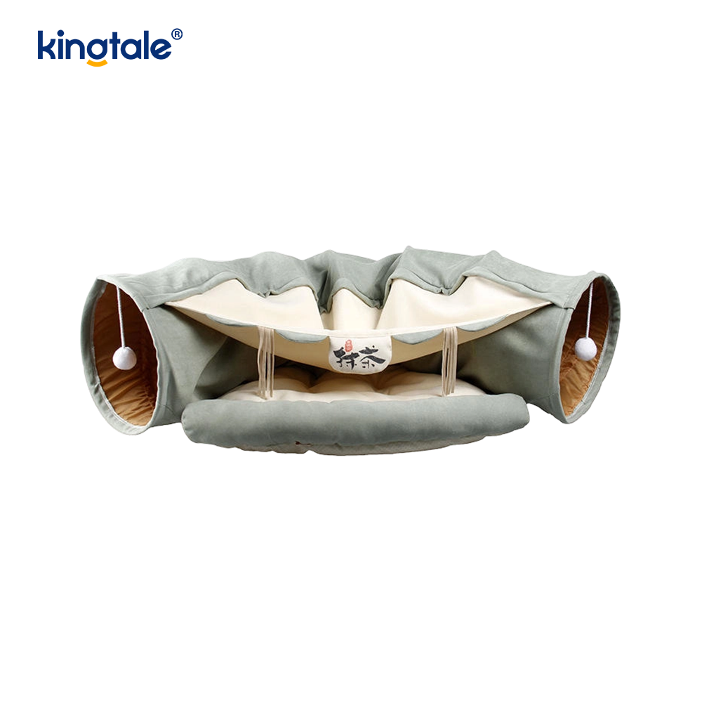 Opvouwbare kattenspeeltunnel Interactief speelgoeddoolhof Kattenhuistunnels voor binnen