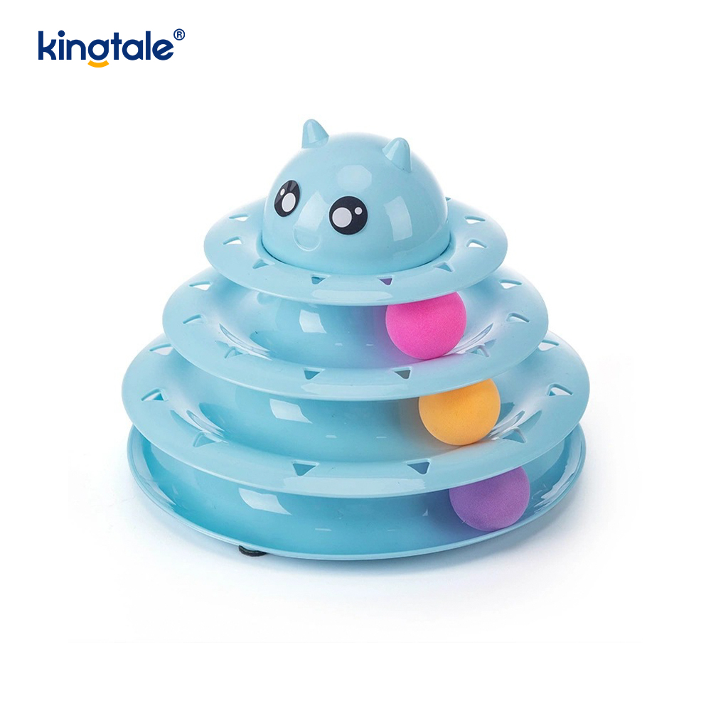 Interactief draaitafeltje met 3 niveaus Kattenspeelgoed Leuk mentaal mentaal Puzzelspeelgoed