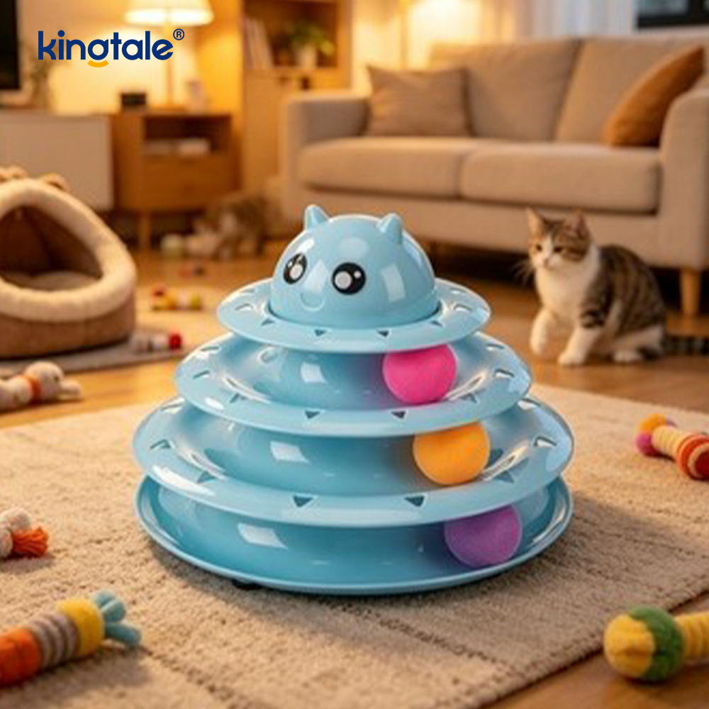 Interactief draaitafeltje met 3 niveaus Kattenspeelgoed Leuk mentaal mentaal Puzzelspeelgoed
