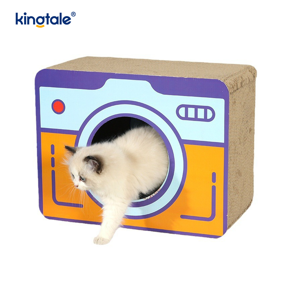 Katkrabber van golfkarton, binnenspeelgoed met kattenkruid