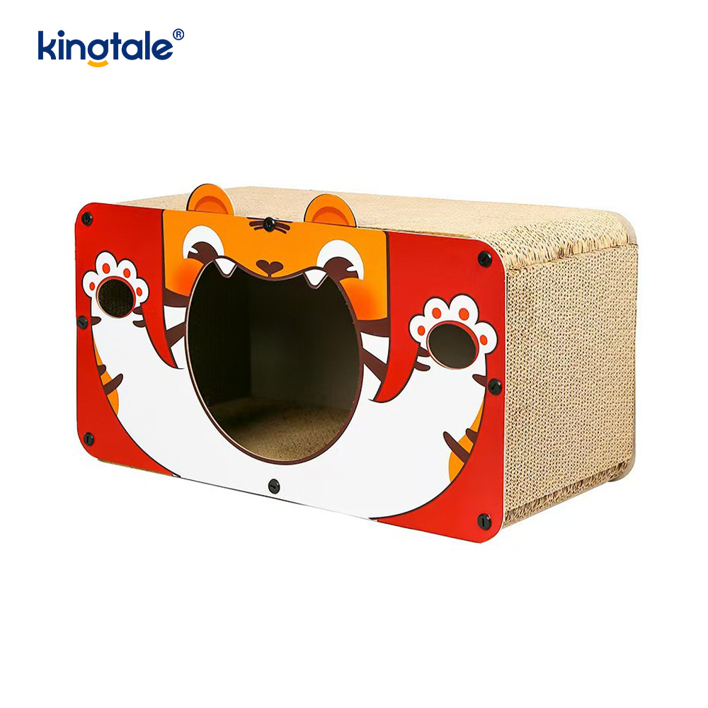 Katkrabber van golfkarton, binnenspeelgoed met kattenkruid