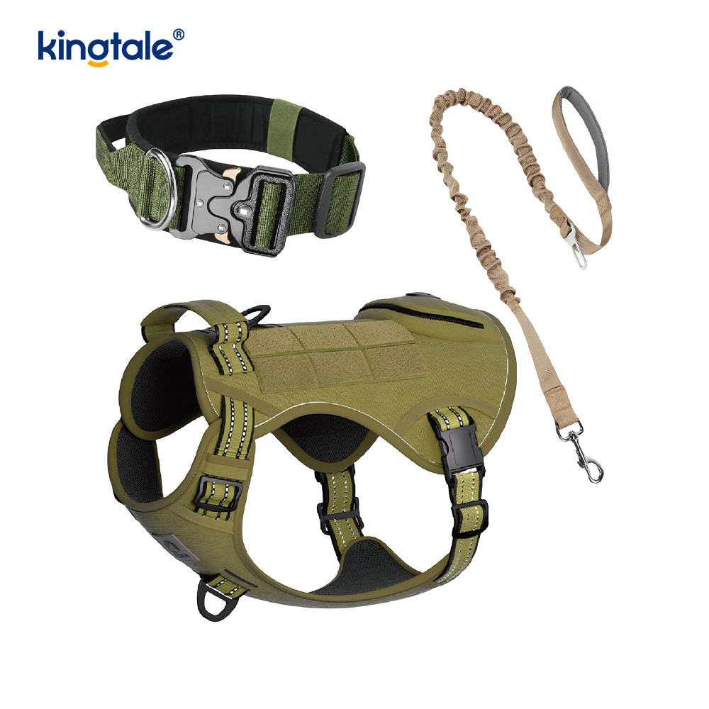 Training Nylon Geen trekhalsband Harnasset met bediening