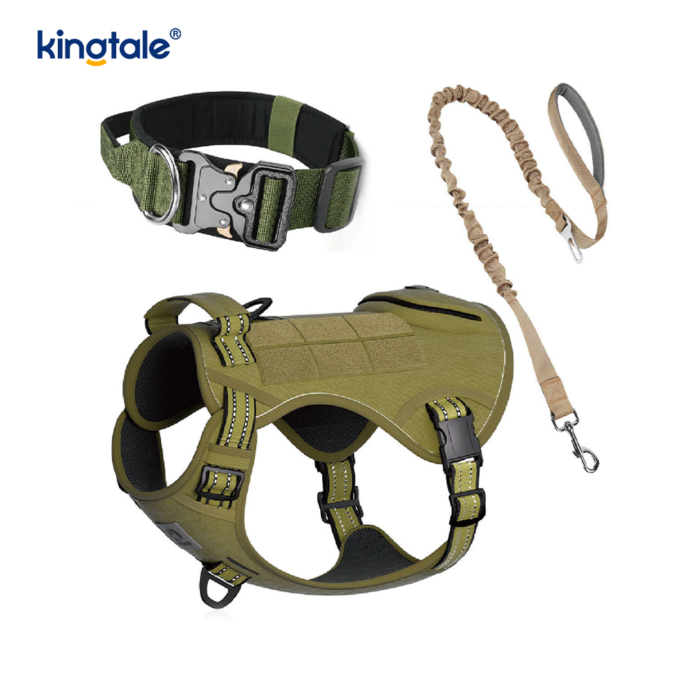 Training Nylon Geen trekhalsband Harnasset met bediening