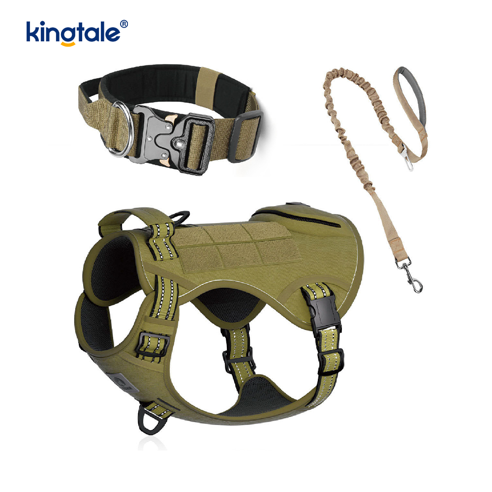Training Nylon Geen trekhalsband Harnasset met bediening