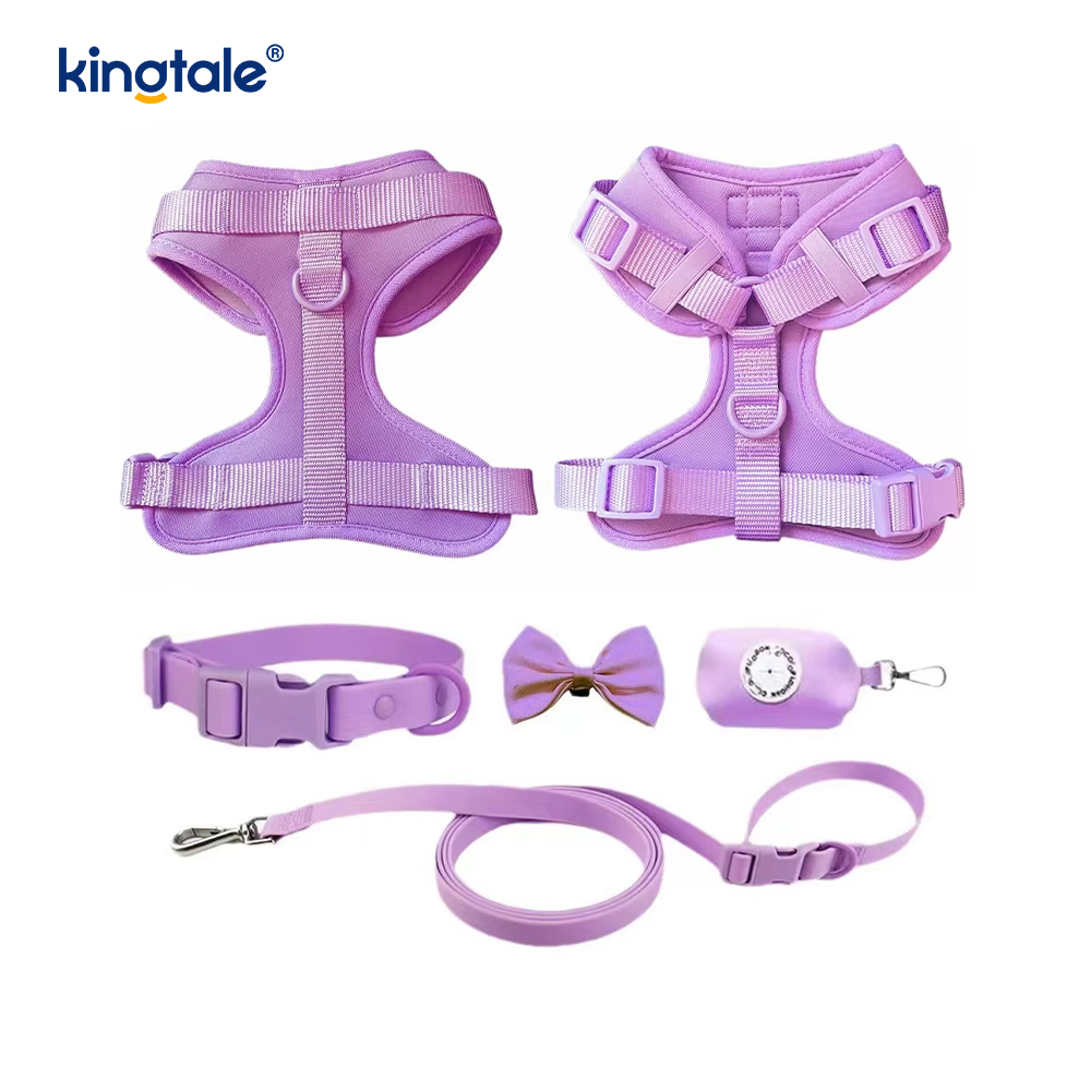 Waterdichte PVC geen trek lichtgewicht hondenharnas halsband