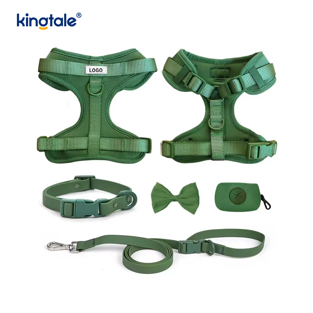Waterdichte PVC geen trek lichtgewicht hondenharnas halsband