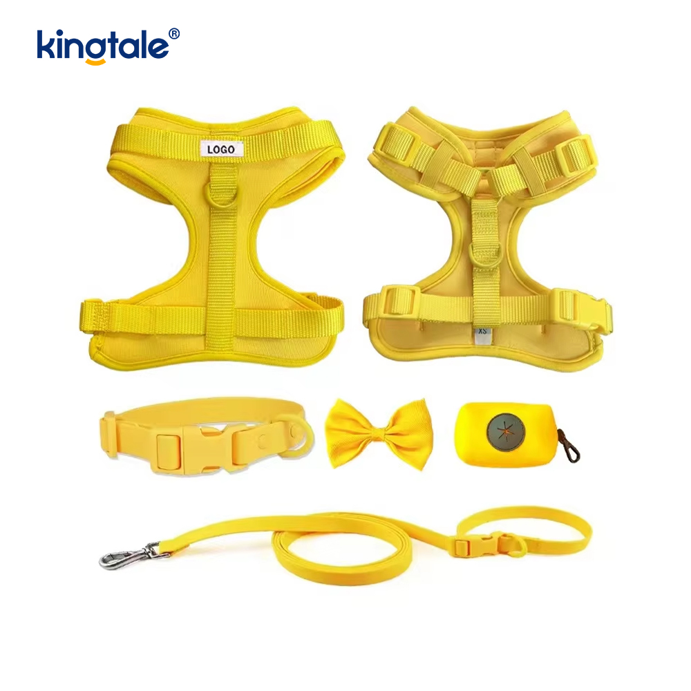Waterdichte PVC geen trek lichtgewicht hondenharnas halsband